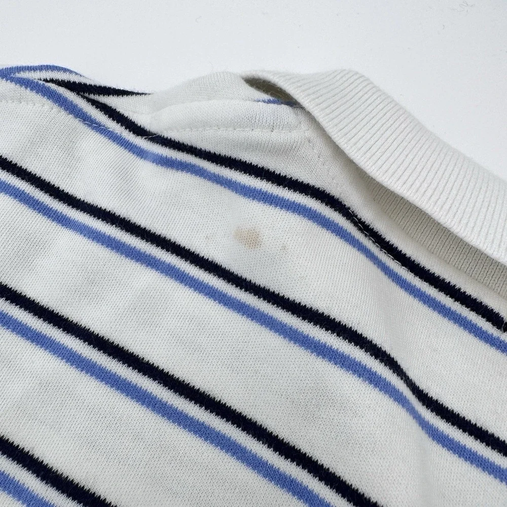 Polo Ralph Lauren Stretch Fit Navy Blue White Striped Polo Shirt Men's‎ XL